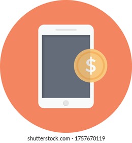 online vector flat color icon