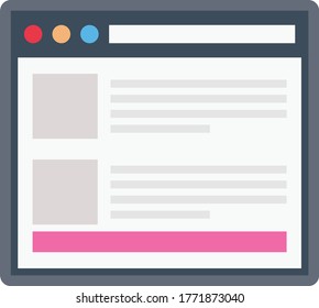 online vector flat color icon 