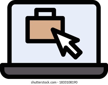 Online-Vektorgrafik-Flachfarbsymbol 