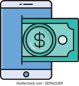 online vector flat color icon 