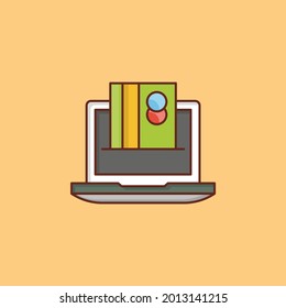 online vector flat color icon
