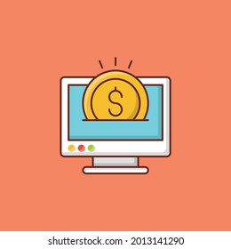 online vector flat color icon