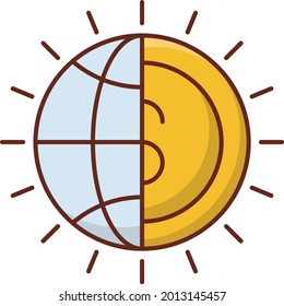 icono de color plano vectorial en línea