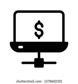 online vector glyph flat icon 