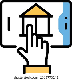 online  Vector illustration on a transparent background. Premium quality symmbols. Line Color vector icons for concept and graphic design.