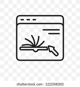 Online vector linear icon isolated on transparent background, Online transparency concept can be used for web and mobile