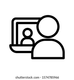 online vector thin line icon
