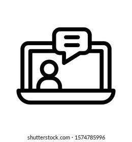 online vector thin line icon