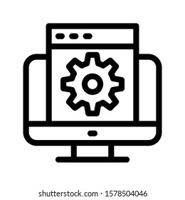 online vector thin line icon 