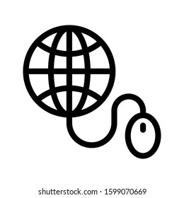 online vector thin line icon 