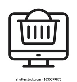online vector thin line icon 