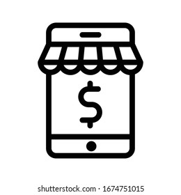 online vector thin line icon 