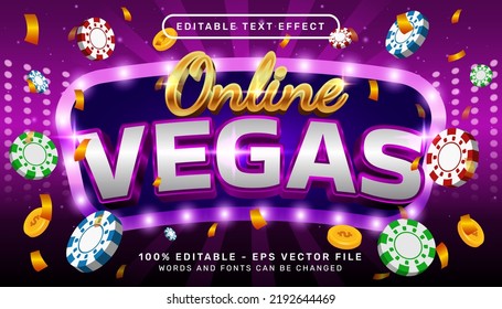 Online Vegas 3d Editable Text Effect Template