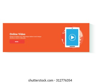 Online video banner concept illustrations