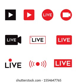 Online video broadcasting icon set
