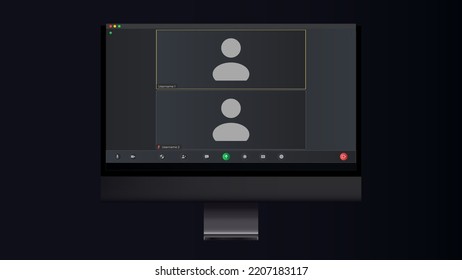 Online Video Call Interface Template User Stock Vector (Royalty Free ...