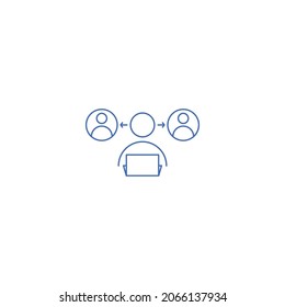 Online video calling communication icon