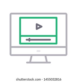online video colour line vector icon