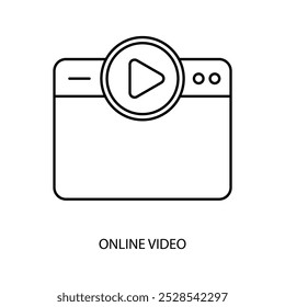 online video concept line icon. Simple element illustration. online video concept outline symbol design.
