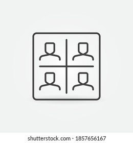 Online Video Conference vector concept icon or sign in outline style