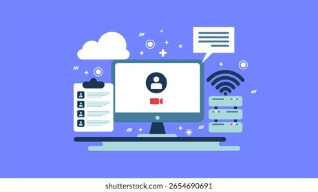 Video Conferencia en línea y configuración del seminario web con conexión a la nube y administración de participantes