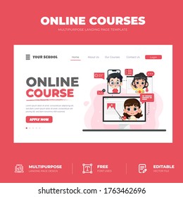 Online video conferencing landing page concept