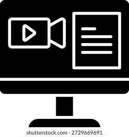 Curso en línea en el icono de la pantalla del ordenador