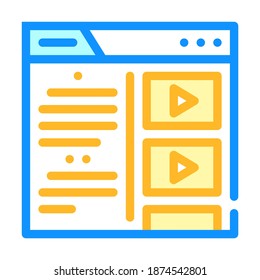 online video courses color icon vector. online video courses sign. isolated symbol illustration