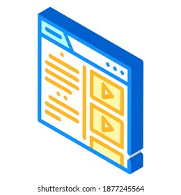 online video courses isometric icon vector. online video courses sign. isolated symbol illustration