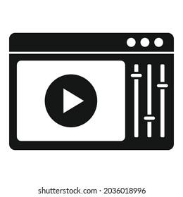Icono de edición de vídeo en línea vector simple. Editor de películas. Animación por ordenador