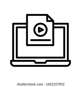 online video file thin line vector icon