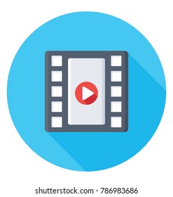 
Online Video Flat Colored Icon