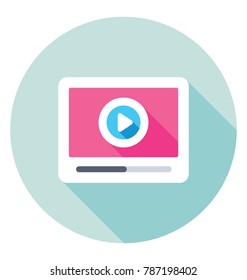 Online Video flat colored Icon
