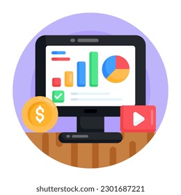 Online video flat icon is visually perfect 