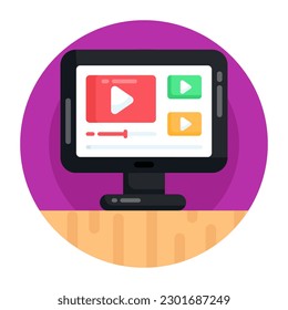 Online video flat icon is visually perfect 
