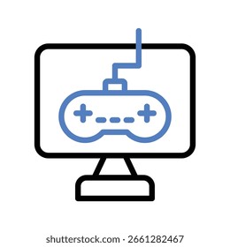 Online video game Outline bold Vector Icon which can be easily modified or Edited 