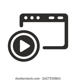 icône de Vidéo en ligne, symbole de caméra, illustration vectorielle à plat sur fond blanc