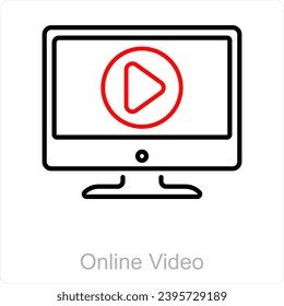 Online Video and video icon concept