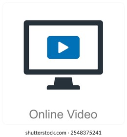 Online Video and video icon concept