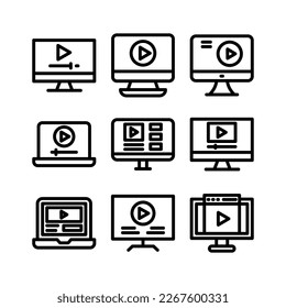 online video icon or logo isolated sign symbol vector illustration - high quality black style vector icons
