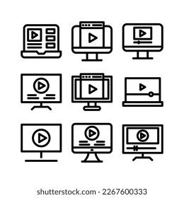 online video icon or logo isolated sign symbol vector illustration - high quality black style vector icons
