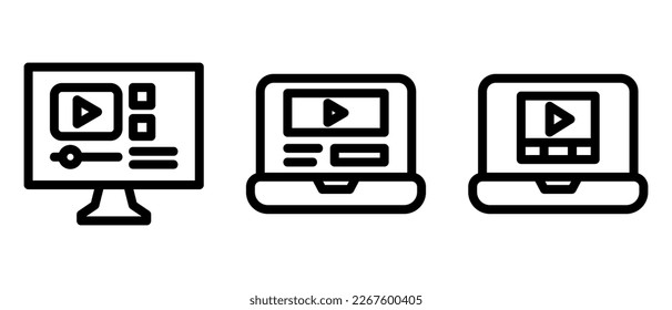 online video icon or logo isolated sign symbol vector illustration - high quality black style vector icons
