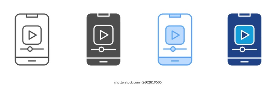 Online Video Icon Set Multiple Style Collection