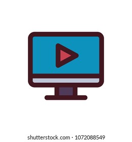 online video icon vector