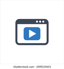 Online video icon vector graphic illustration