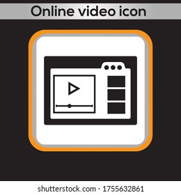 Icono de vídeo en línea. gráficos vectoriales