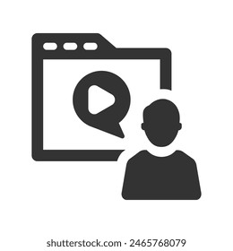 Online Video Icon, Vector Graphics