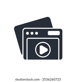 ícone de vídeo online. vetor.Editável símbolo de estilo traço.linear para usar web design,ilustração logo.Symbol.