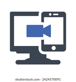 Online-Video-Interview-Symbol, Vektor-Grafiken
