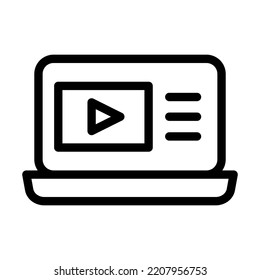online video line icon illustration vector graphic
